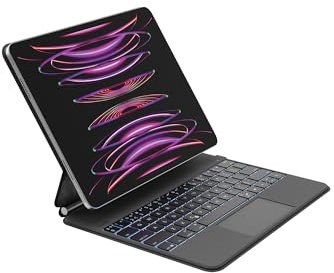 Belkin Pro Funda para iPad con Teclado retroiluminado y Soporte magnético, Control Multi-Touch, Almacenamiento magnético Apple Pencil, QWERTY, Teclas Multimedia para iPad M4 Pro 13