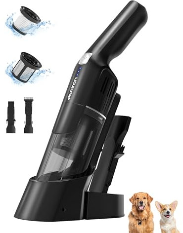 Aspiron Handstaubsauger Akku, 15000Pa handstaubsauger kabellos mit Ladestation, Kabellos Handsauger mit Waschbar HEPA-Filter, Handsauger Beutellos Staubsauger für Auto, Haus