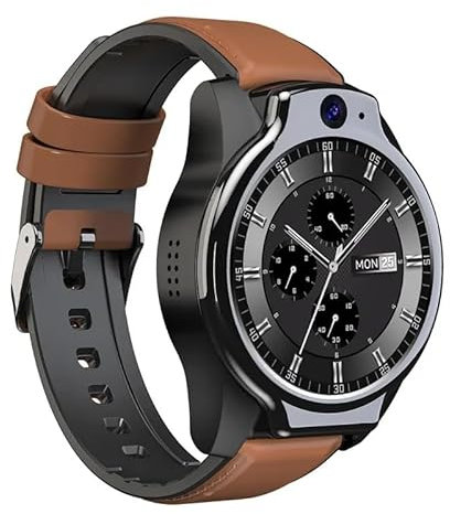 CraftNestUK New 4G LTE GPS Android SIM IP68 Water Resistant XJC- S- 10 Smartwatch for Swimming Snorkeling Dual Camera Memory 1600mAh Battery Smart Watch (Brown RAM3G ROM32G)