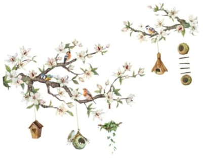 Wandtastien Vögel Blumenzweige Ideales Geschenkdekor für Tür Zuhause Wohnzimmer