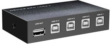 USB 2.0 Sharing Device 4 Port Metal Exchange Box Hot Vital Control Consistent Printers Scanners Keyboards Micey Cut Platform USB Exchange