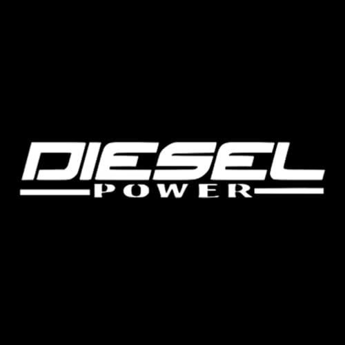 2 Stück 30 x 5,5 cm Diesel Power Aufkleber, robuste Ausführung, dicke Vinylfolie für Diesel-Lkw, Sattelzüge, Offroad-Stoßstangen und Werkzeugkästen aus Metall | #AZ52 (Weiß)