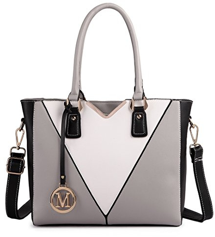 Miss Lulu Borsa Tote Donna Grande, Borse Media Firmate PU Pelle Tracolla a Forma di V, Ampia e Pratica per Viaggio, Università e Lavoro Nero