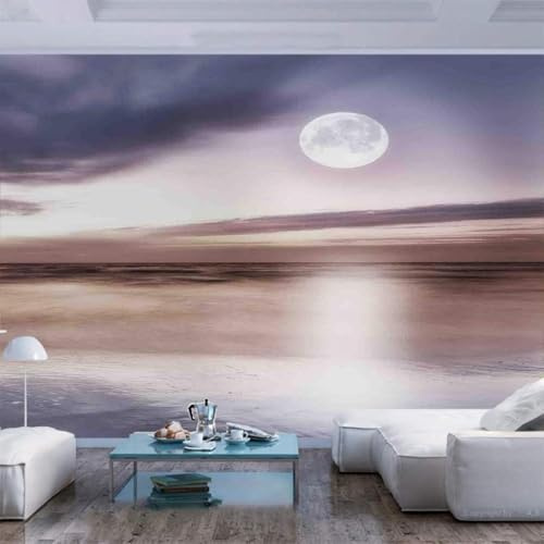 Kreativität Mond Himmel Meer Strand 3D Tapeten Tapete Luxus Home Esszimmer Fototapete Effekt Wohnzimmer Schlafzimmer Kinderzimmer-430cm×300cm