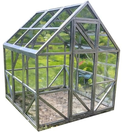Stahl Gewächshaus Micro 185x185x208cm | 4 mm Hohlkammerplatten , UV-beständig & Winterfest | Kleines Treibhaus, Pflanzenhaus, Tomatenhaus für Garten