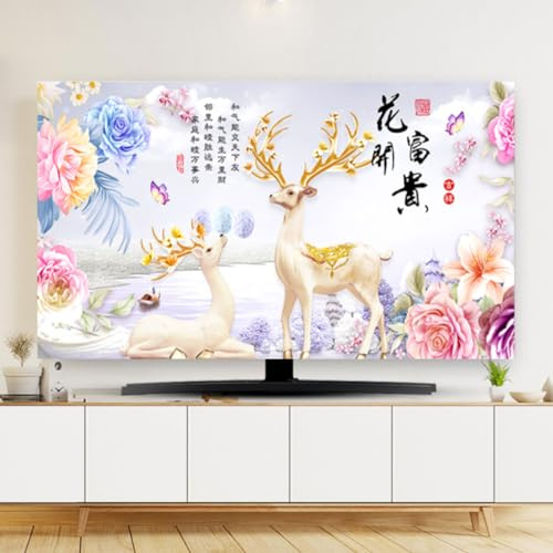 GJGHKLHL Decoration 32-80in TV Cover Dust Proof Television Screen Protector For LCD LED Wall Mount Curved Desktop Monitor Room(C,32IN)