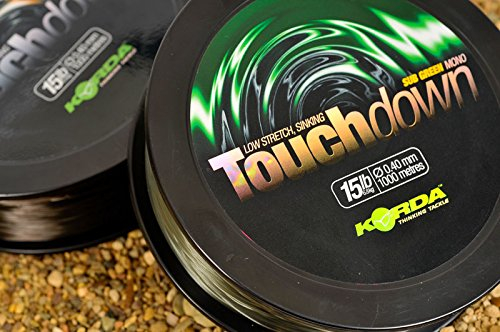 Touchdown-Angelschnur von Korda für Karpfenangeln, erhältlich in braun oder grün mit 4,5 kg, 5,4 kg und 6,8 kg Bruchlast, grün, 15LB