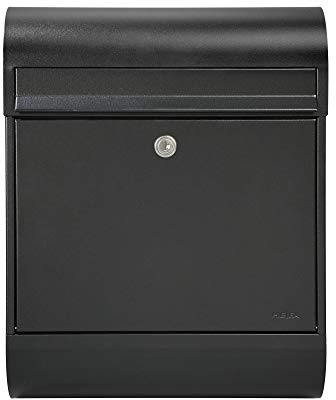 ME-FA 866110DE MEFA Briefkasten Ruby 866 mit Zeitungsrolle (Farbe schwarz RAL 9005, Postkasten mit Sicherheitsschloss, 450 x 350 x 150 mm)