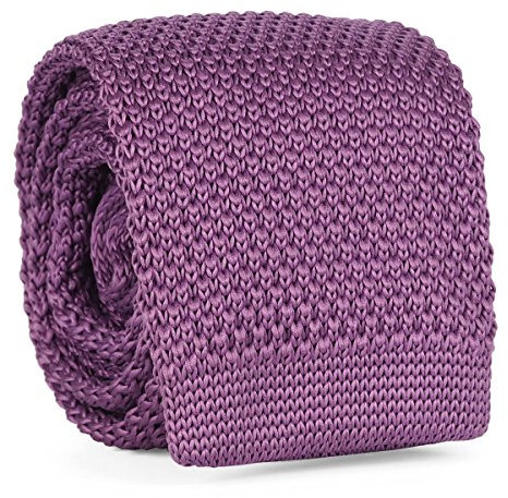 Cravate Tricot Homme Mauve - Cravate fine unie Tricotée style Maille - Longueur 148cm, Cravate slim coupe moderne Largeur 6cm à la pointe - Accessoire de Mode pour Chemise
