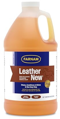 Farnam Leather New Easy-Polishing Glycerine Saddle Soap and Leather Saddle Cleaner, Protects and Preserves Leather, Cleans, Conditions and Polishes, 64 Oz.