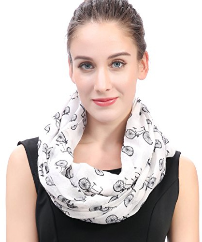 Lina & Lily Damen Loop Schal mit Fahrrad-Motiv