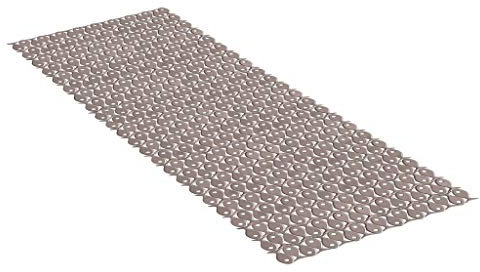 TATAY Tapis de Douche Antidérapant, PVC, avec ventouses, Résistant à la moisissure et aux Microbes, Antibactérien, Design Poissons, Taupe. Mesure 97 x 36 cm