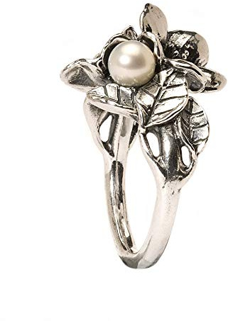 Trollbeads Damen-Ring Hawthorn With Pearl 925 Silber Gr. 57 (18.1) - TAGRI-00227