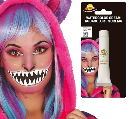 FIESTAS GUIRCA | Tubo Maquillaje al Agua Blanco (20 ml) - Aguacolor para Halloween, Carnaval y Fiestas Temáticas - Maquillaje Facial y Corporal para Disfraces - Ideal para Niños y Adultos - Blanco