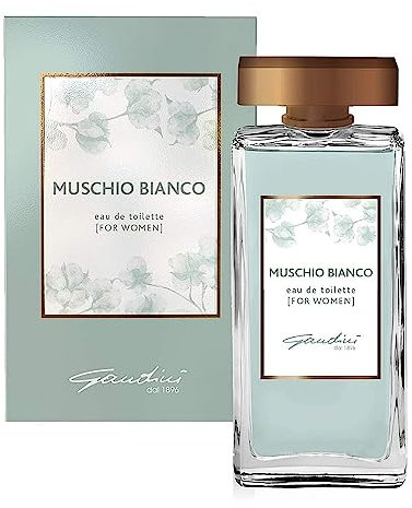 Gandini, Muschio Bianco, Profumo da Donna, Fragranza Dolce e Fresca, con Note Fiorite Ricche e Speziate al Bergamotto, Fiori d'Arancia, Ylang Ylang, Rosa, Chiodi di Garofano, 100 ml