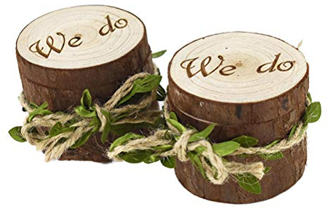 2st Ringhalter Aus Holz Für Die Hochzeit Log-ehering-halter Holzkasten Hölzern Bambus