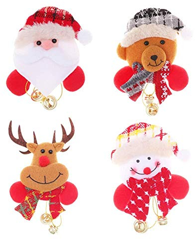 Oulensy Noël LED Clignotant Broche Badge Noël Broche pour Party Cadeau Enfants Favors 4pcs