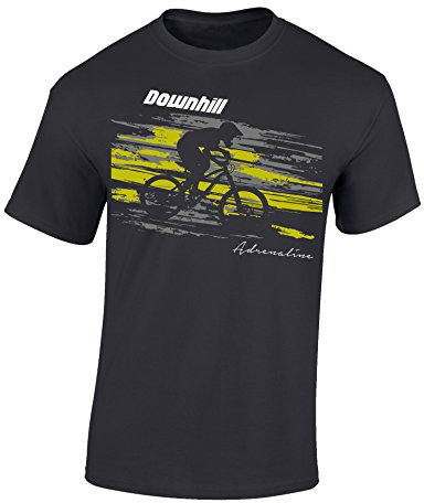 Kinder T-Shirt: Downhill Adrenaline - Fahrrad Geschenk-e Jungen & Mädchen - Radfahrer-in Mountain Bike MTB BMX Roller Rad Outdoor Junge Kind, Light Graphite, 164