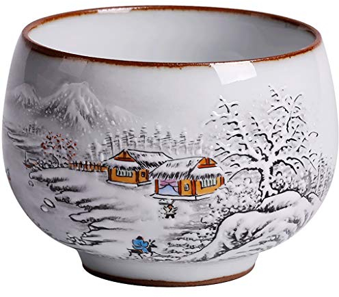 Mugs Tasse A Cafe,Tasse De Thé, Ingdezhen Guan Kiln Main En Céramique Coupe, Peint À La Main-Pure Kung Fu À Thé, Petite Tasse De Thé (Color : White B, Size : 150ml)