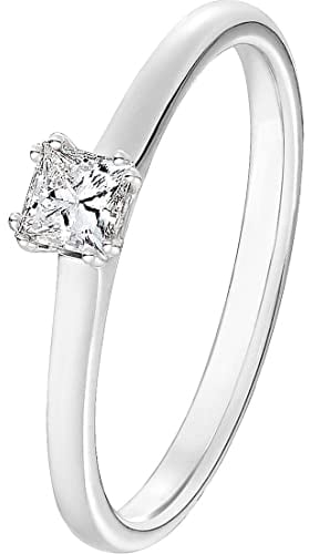 CHRIST Damen-Damenring 585er Weißgold 1 Diamant 52, Weißgold 32005368