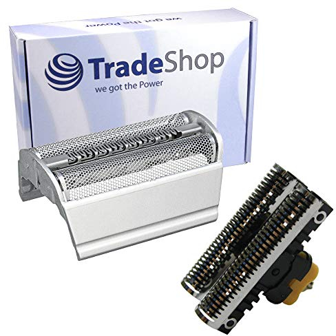 Hochwertiges Kombipack Scherfolie + Klingenblock kompatibel mit Braun Serie 3: 350, 360, 370, 380, 390, 390cc / Rasierklinge Messer Schermesser