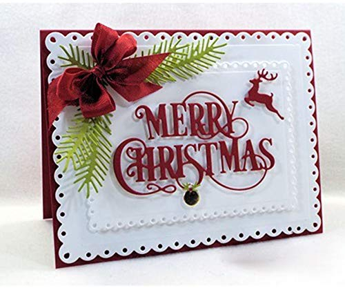YunTrip Stanzschablonen für Kartenherstellung, Motiv: Frohe Weihnachten, Rentier, Metall, Stanzschablonen für DIY, Scrapbooking, Fotoalbum, Papier, dekoratives Handwerk für Grußkarten/Einladung