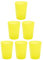 Engelland - 6 x Plastikbecher, Trinkbecher, Gelb, Frostoptik, 250 ml, mit Eichstrich, bruchfest, stapelbar, Mehrweg, Kunststoff, wiederverwendbar, Party-Becher, Trink-Glas