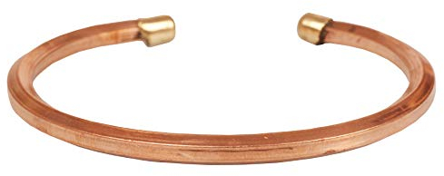 Touchstone Handcrafted by Indian Skilled Artisans Durable High Gauge Copper Peace Chakra Hand Twisted Stylisht Mediation Bracelet In Natural Tone.