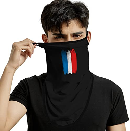 ShopINess Cache-cou Foulard Couvre-Visage avec Boucle d'oreille Unisexe Adultes pour les Fêtes Matchs Olympiques Coupe du Monde Moto Sport Drapeau France