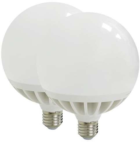 LED ATOMANT Pack 2x Bombilla LED E27 G120 Potentisima 25W. Color Blanco Neutro (4500K). Globo de 2450 Lumenes. 330 Grados Apertura.