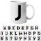 Design Letters Coffee Cup - Available in A-Z | Initial Mug with Alphabet | Ceramic Coffee Mugs for Women, Men | Letter J Mug | White