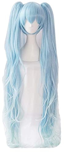 Anime Miku Cosplay Perücke Clip auf 120 cm langen Pferdeschwänzen (Snow Miku 2017)