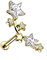 Treuheld® Labret Piercing mit Kristall Sternen | 2 Größen | 3 Farben [2.] - gold - 1.2mm x 6mm