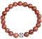 MetJakt Natürliche 8 mm Edelsteine Heilung Crystal Stretch Perlen Armband Armreif mit 925 Sterling Silber Double Happiness Anhänger (Goldsand)