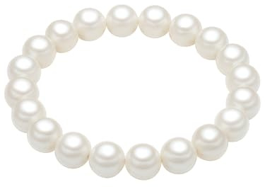 Rafaela Donata Damen Armband | Muschelkernperle, ca. 10,0 mm, weiß, rund, flexibel, ohne Verschluss, Nylon
