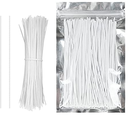 300 PCS 15 cm Twist Ties Reusable Bread Ties Twisty Ties for Garden Climbing Plants Support, Cables Cords Twist Ties, Sandwich Bag Ties, For Garden Home Office Wide Use, Heavy Duty, Soft PE (White)