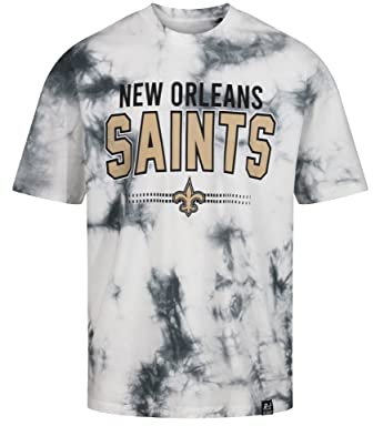 Recovered New Orleans Saints NFL Tie-Dye Relaxed Oversized T-Shirt Black White - XL