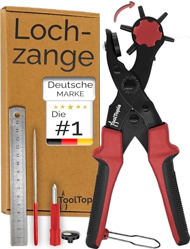 Pince perforatrice, poinçonneuse, kit complet, pour cuir, papier, ceinture, tissu, biothane, cuir synthétique, etc., avec levier confortable