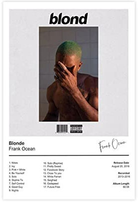 Frank Ocean Poster Blond Album Cover Poster 2 Leinwand Poster Wandkunst Dekor Druck Bild Gemälde für Wohnzimmer Schlafzimmer Dekoration 30 x 45 cm