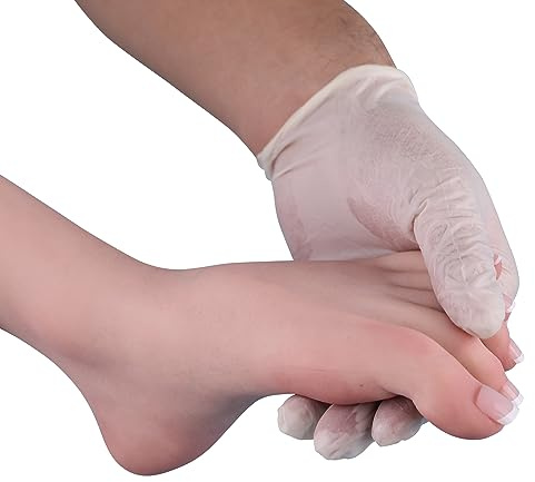 Yuewen Life-Size Silikon Weibliche Fuß Mode Touch und Look Realistisch für Cosplay Jewerly Display Schuh Display Nagel Praxis (Beige, Rechter Fuß)