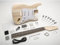DIY E-Gitarren Bausatz ST-Style, Massivholz Korpus, Ahorn Hals, 3 Single Coils, 5-Weg Schalter, Vintage Tremolo, Chrom Hardware, unlackiert, inklusive Zubehör und Bauanleitung