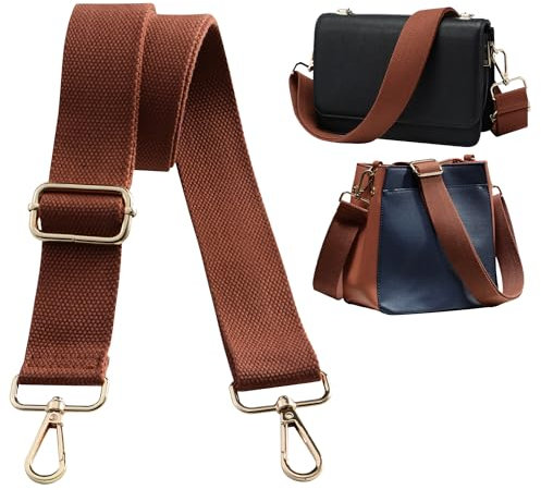 Navaris Handtaschengurt 75-138cm - Tragegurt für Handtasche - Taschengurt zum Wechseln - Taschenriemen - Handtaschen Gurt Trageriemen - Schultergurt für Taschen in Braun
