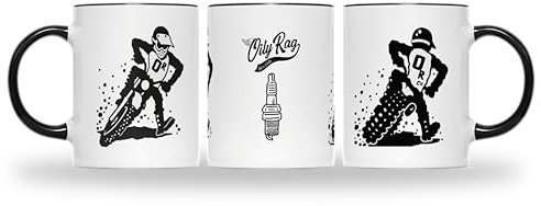 Oily Rag BRAPP Mug Tea Coffee Cup - British Vintage Biker Motorbike Motorcycle Club Enthusiast Motor Co Triumph Chopper Harley Gifts Presents (Black Handle)