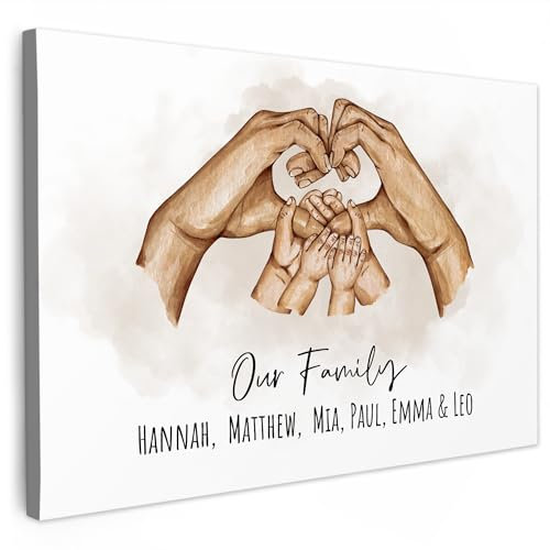 MuchoWow© Bild auf Leinwand personalisiert 70x50 cm Schlafzimmer Bilder Leinwände Wand Deko Wohnzimmer Modern Wanddeko Bilderwand Fotogeschenke mit eigenem Foto Familie