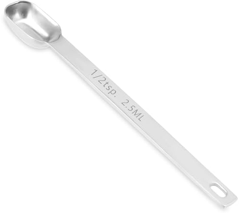 1/2 Teaspoon Stainless Steel Single Measuring Spoon 2.5 ml Teaspoon Rectangular Individual Measuring Spoons (1/2Tsp | 2.5 ML | 2.5 cc | 1/2 Tablespoon)