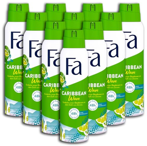 10 er Pack Fa Deospray Caribbean Wave Deodorant Deo 10 x 150 ml