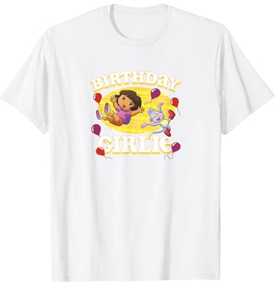 Dora the Explorer Birthday Girlie Dora & Boots Celebrating T-Shirt
