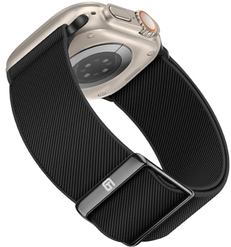 Suphart Bracelets Compatible avec Bracelet Apple Watch 49mm 45mm 44mm 42mm, Bracelet Sport Ajustable en Nylon Compatible avec Apple Watch Ultra 2 Ultra SE Série 9 8 7 6 5 4 3 2 1, Noir