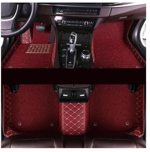 Gummifußmatten Leder Auto Fußmatten Für Volvo Für S60 Für C30 C70 Für V40 V50 V60 V90 Für Xc40 Xc60 Xc70 Xc90 Innen Zubehör Gummimatten Auto (Color : Rot)