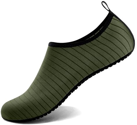 Steppli Water Shoes Beach Surf Aqua Wet Socks Breathable Weitsuit Non Slip Lightweight Shoes for Men Women Green EU44/45=UK9/9.5
